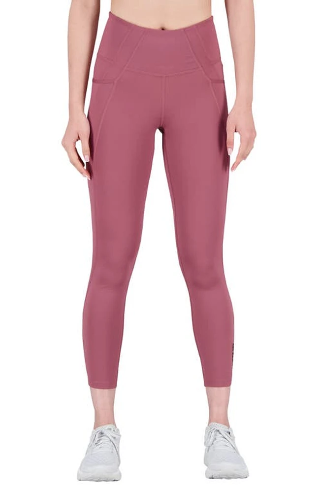 New Balance Shape Shield Pocket 7/8 Crop Leggings in Washed Burgundy at Nordstrom, Size Medium