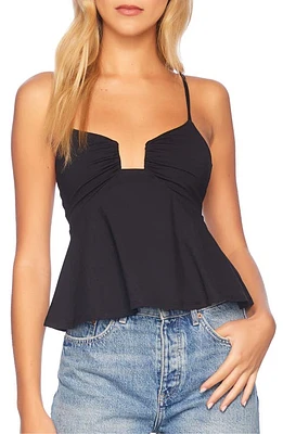 Susana Monaco Corset Peplum Top Black at Nordstrom,