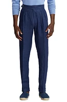 Ralph Lauren Purple Label Byron Pleated Cuff Hem Linen Trousers Navy at Nordstrom,