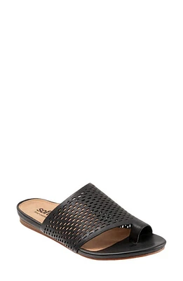 SoftWalk Corsica II Slide Sandal Black Leather at Nordstrom,