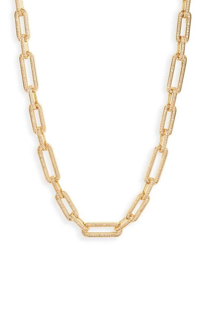 VIDAKUSH Pavé Paper Clip Link Chain Necklace in Gold at Nordstrom, Size 16