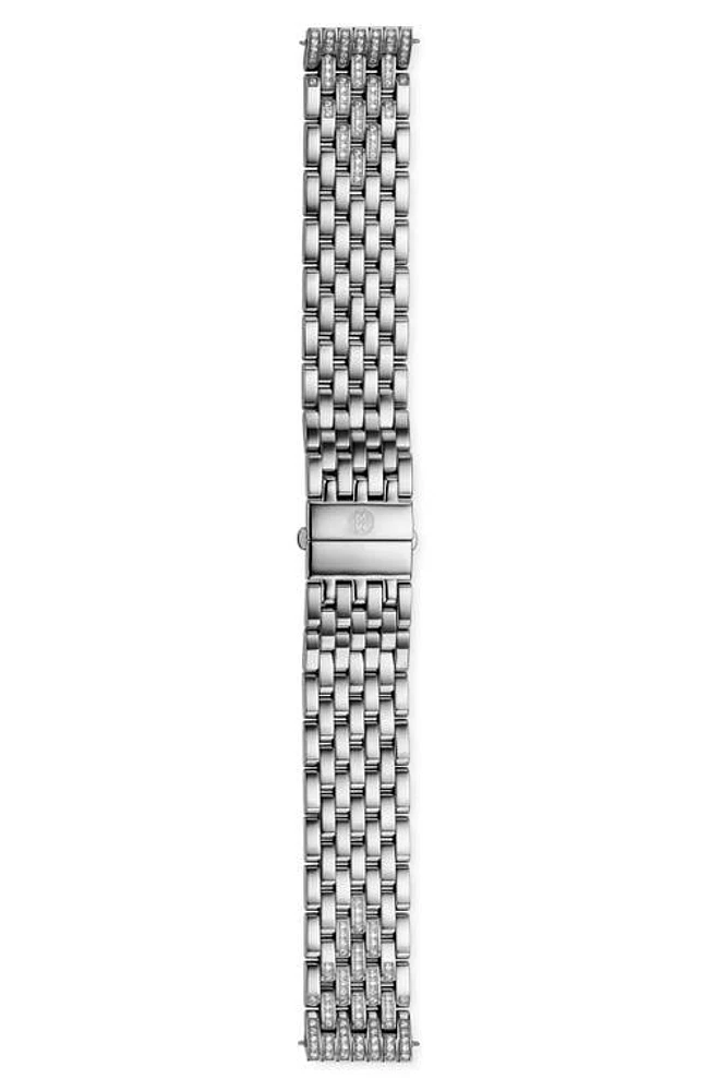 MICHELE Deco Diamond 18mm Bracelet Watchband in Silver at Nordstrom