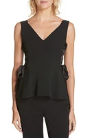 Jonathan Simkhai Lace-Up Side Crepe Top in Black at Nordstrom, Size 2