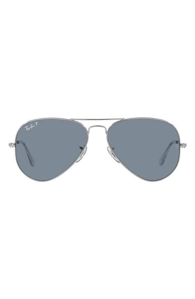 Ray-Ban Aviator 55mm Sunglasses in Silver at Nordstrom