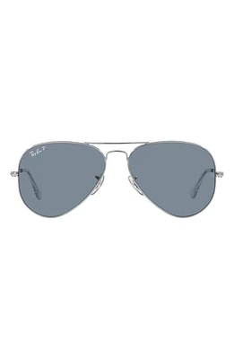 Ray-Ban Aviator 55mm Sunglasses in Silver at Nordstrom