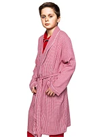 Petite Plume Kids' Mini Gingham Flannel Robe in Red at Nordstrom, Size 7-8Y