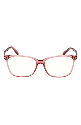 TOM FORD 54mm Square Blue Light Blocking Glasses in Pink /Other at Nordstrom