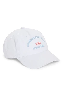 Sporty & Rich Los Angeles Athletic Group Adjustable Baseball Cap in White at Nordstrom