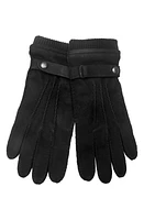 AllSaints Handstitched Leather Gloves in Black/Matte Black at Nordstrom, Size Small