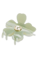 Lele Sadoughi Lily Imitation Pearl Claw Clip in Sage at Nordstrom