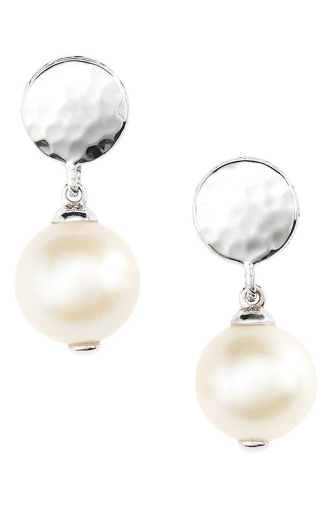 John Hardy Hammered Dot Pearl Drop Earrings in White at Nordstrom