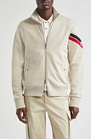 Moncler Logo Armband Cotton & Nylon Jacket Natural at Nordstrom,