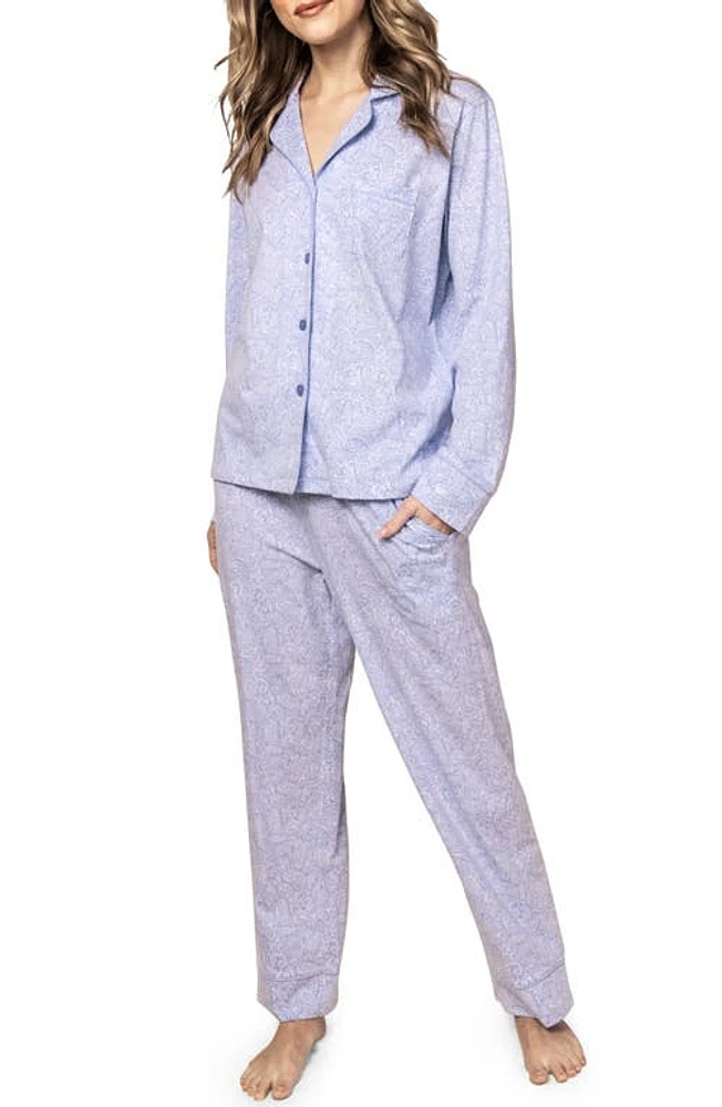 Petite Plume Periwinkle Paisley Pajamas in Blue at Nordstrom, Size X-Large