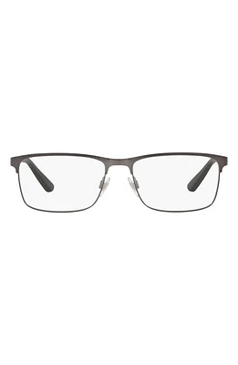 Polo Ralph Lauren 56mm Rectangular Optical Glasses in Dark Gunmetal at Nordstrom