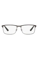 Polo Ralph Lauren 56mm Rectangular Optical Glasses in Dark Gunmetal at Nordstrom