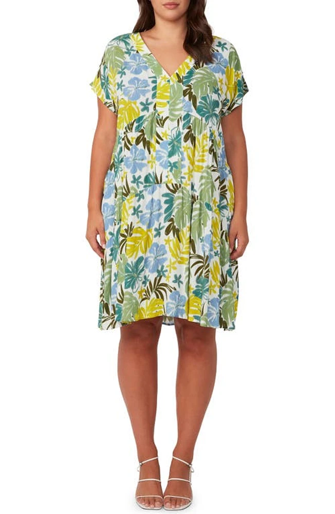 Estelle Antibes Floral Shift Dress Sky/Citron at Nordstrom,