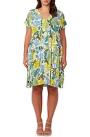 Estelle Antibes Floral Shift Dress Sky/Citron at Nordstrom,