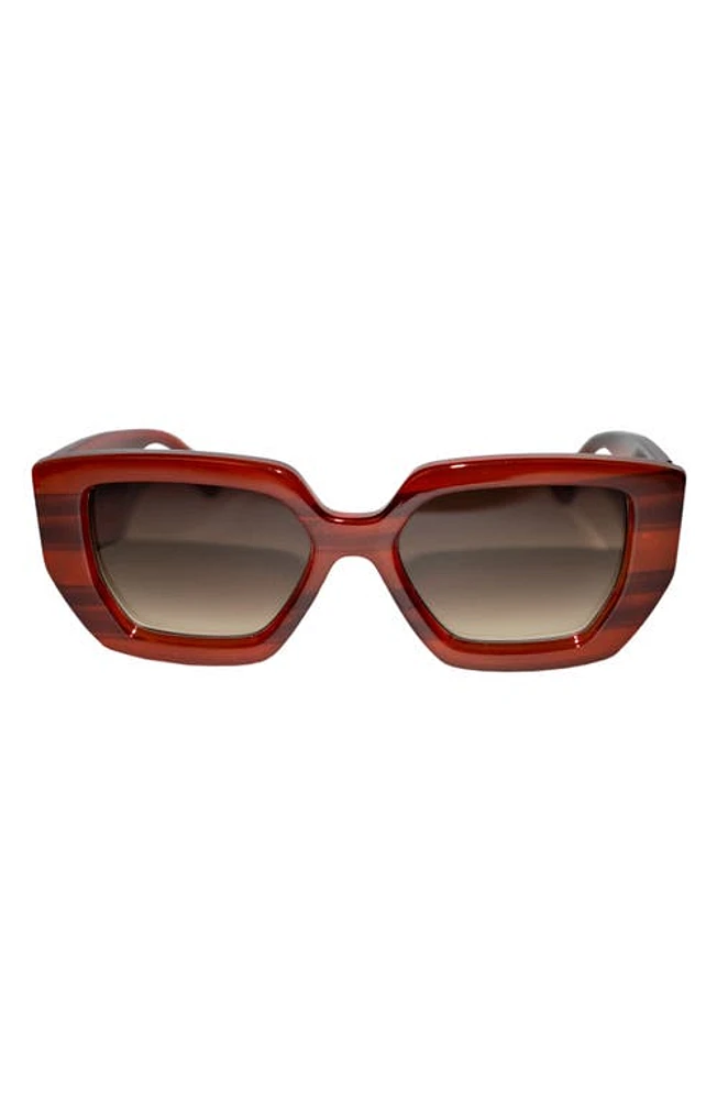 Fifth & Ninth Rue 67mm Polarized Square Sunglasses in Mahogany/Brown at Nordstrom