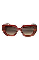 Fifth & Ninth Rue 67mm Polarized Square Sunglasses in Mahogany/Brown at Nordstrom