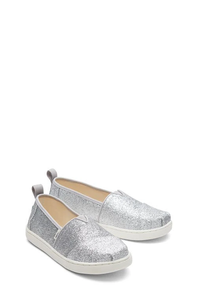 TOMS Kids' Alpargata Slip-On Sneaker Silver at Nordstrom, M