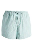 Madewell Drawstring High Waist Crinkle Poplin Shorts Dusty Verdigris at Nordstrom,