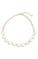 Nordstrom Stone Frontal Necklace in White- Gold at Nordstrom