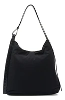 Bottega Veneta Large Nylon Hobo Bag in 8803 Black/Silver at Nordstrom