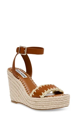 Steve Madden Undone Ankle Strap Espadrille Platform Wedge Sandal Cognac Multi at Nordstrom,