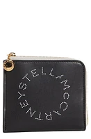 Stella McCartney Logo Faux Leather French Wallet with Removable Card Case in Black at Nordstrom