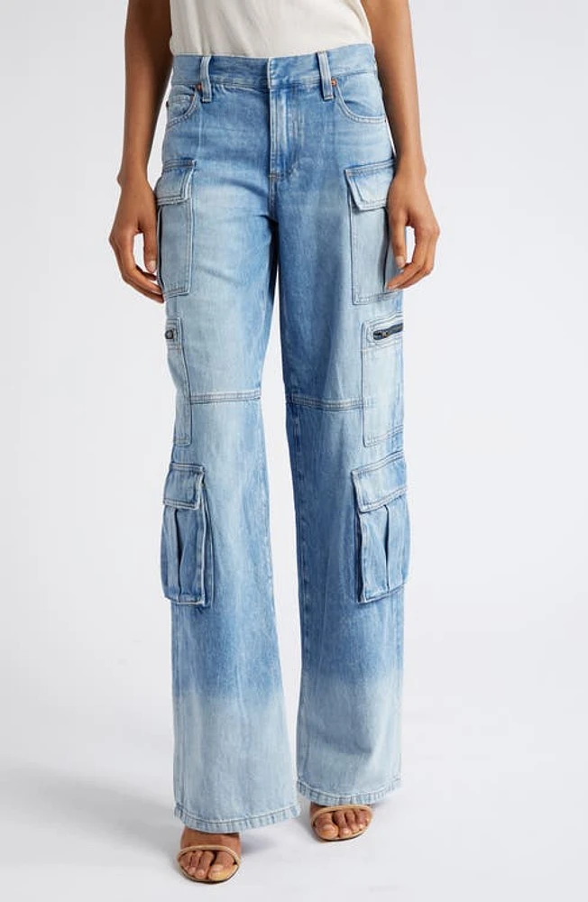 Alice + Olivia Cay Baggy Cargo Jeans Brea Blue at Nordstrom,