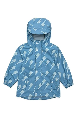 Snapper Rock Kids' Lightning Bolt Waterproof Raincoat Blue at Nordstrom,