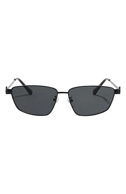 Fifth & Ninth Cleo 60mm Polarized Geometric Sunglasses in Black/Black at Nordstrom