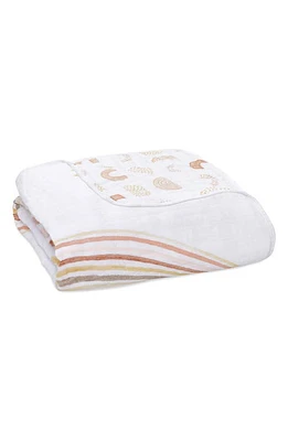 aden + anais Classic Dream Blanket in White/Keep Rising Tan at Nordstrom