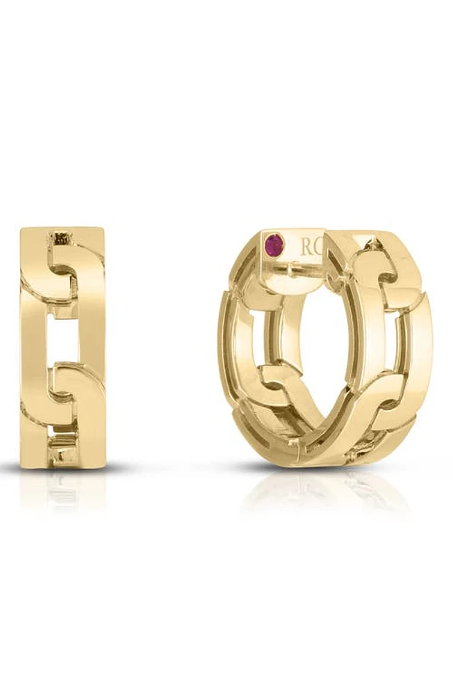 Roberto Coin Navarra Oro Classic Link Hoop Earrings in Yellow Gold at Nordstrom