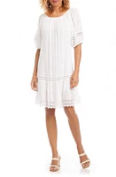 Karen Kane Short Sleeve Eyelet Dress Off White at Nordstrom,