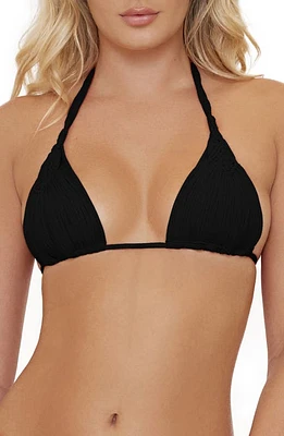 PQ SWIM Mila Macramé Triangle Bikini Top Midnight at