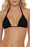 PQ SWIM Mila Macramé Triangle Bikini Top Midnight at