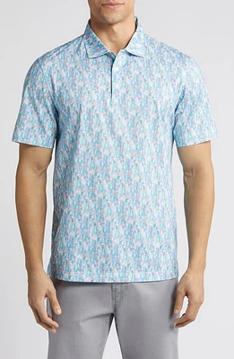 Bugatchi Victor OoohCotton Pineapple Print Polo Azure at Nordstrom,