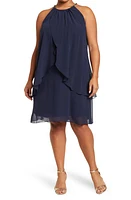 SL FASHIONS Split Front Chiffon Beaded Dress at Nordstrom,