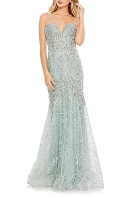 Mac Duggal Embellished Mesh Mermaid Gown Mint at Nordstrom,