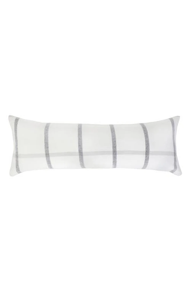 Pom Pom at Home Copenhagen Windowpane Check Cotton Lumbar Accent Pillow in White/grey at Nordstrom, Size 14X40