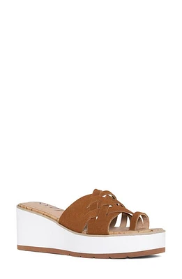 NYDJ Reesie 02 Platform Wedge Sandal Cognac at Nordstrom,