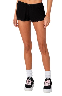 EDIKTED Carla Low Rise Micro Shorts Black at Nordstrom,