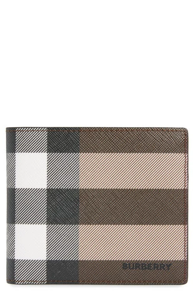 burberry Check E-Canvas International Bifold Wallet in Dark Birch Brown at Nordstrom