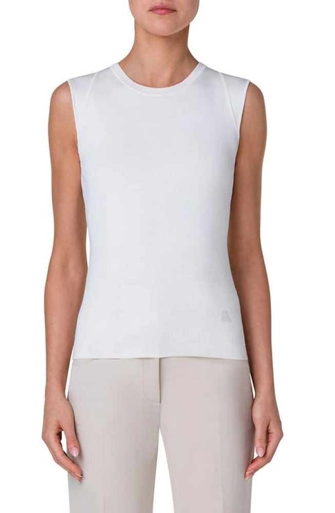 Akris Fitted Stretch Silk Tank in Ecru at Nordstrom, Size 12