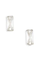 BP. Emerald Cubic Zirconia Stud Earrings in Sterling Silver Dipped at Nordstrom