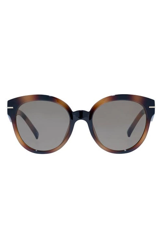 Le Specs Capacious 54mm Round Sunglasses in Tort at Nordstrom