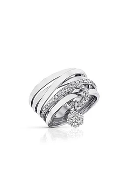 Hueb Diamond Flower Stack Ring in White Gold at Nordstrom, Size 7.5