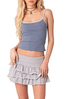 EDIKTED Back 2 Basics Crop Tank Top Blue at Nordstrom,