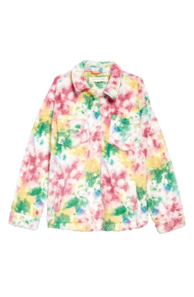 Treasure & Bond Kids' Tie Dye Shirt Jacket in White- Pink Tie Dye at Nordstrom